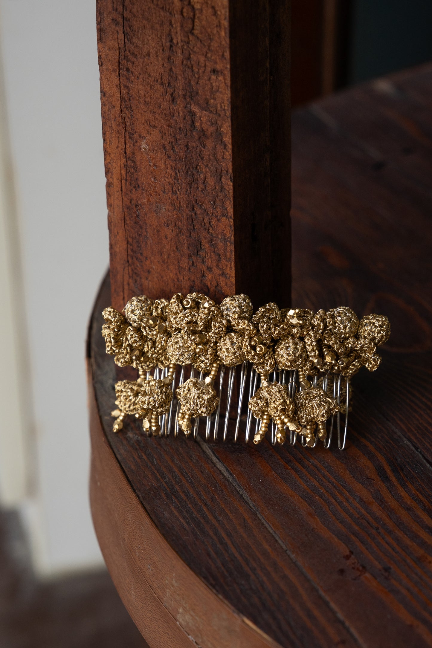 Golden Roses Hair Comb