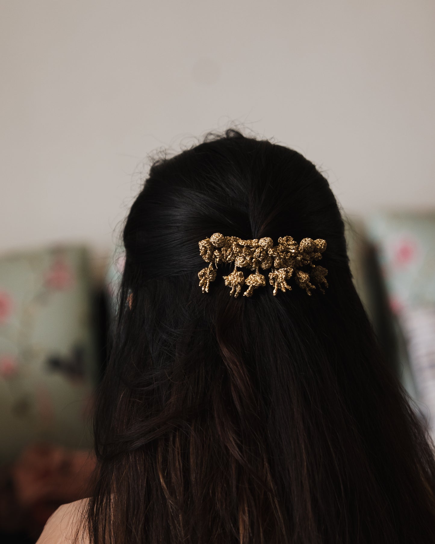 Golden Roses Hair Comb