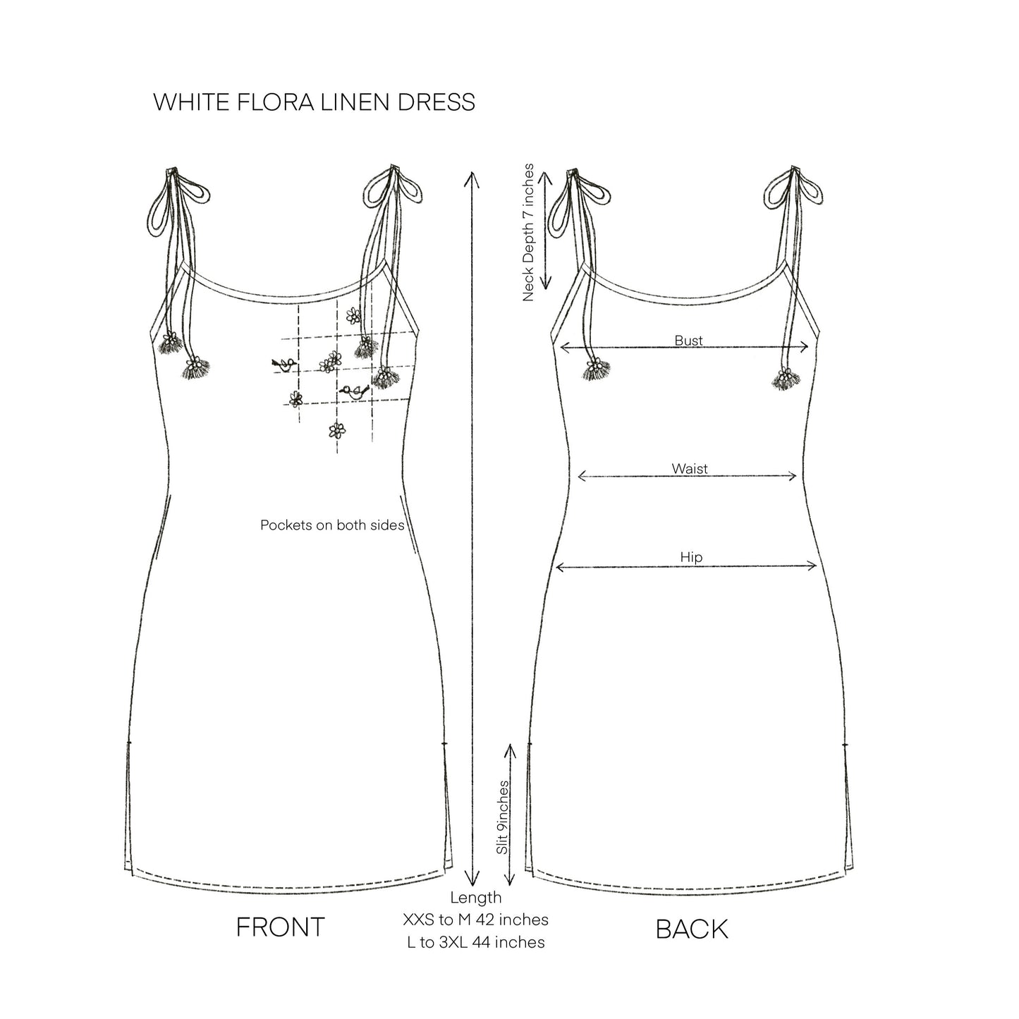 White Flora Linen Dress