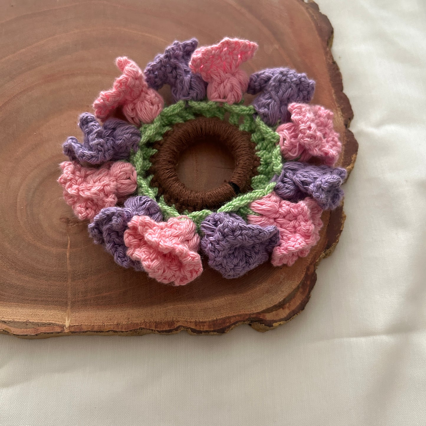 Purple and Pink Tulips Scrunchie