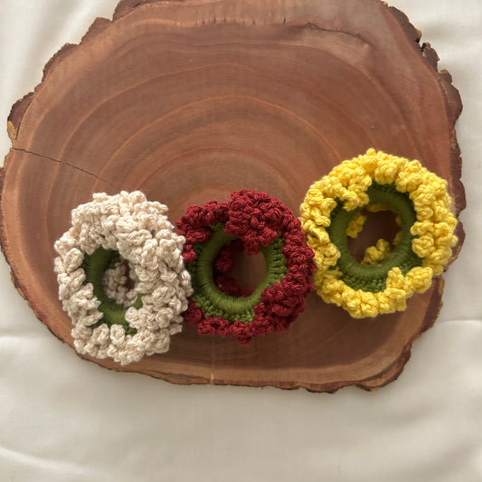 Trio of Gajra Scrunchies (Set of 3)