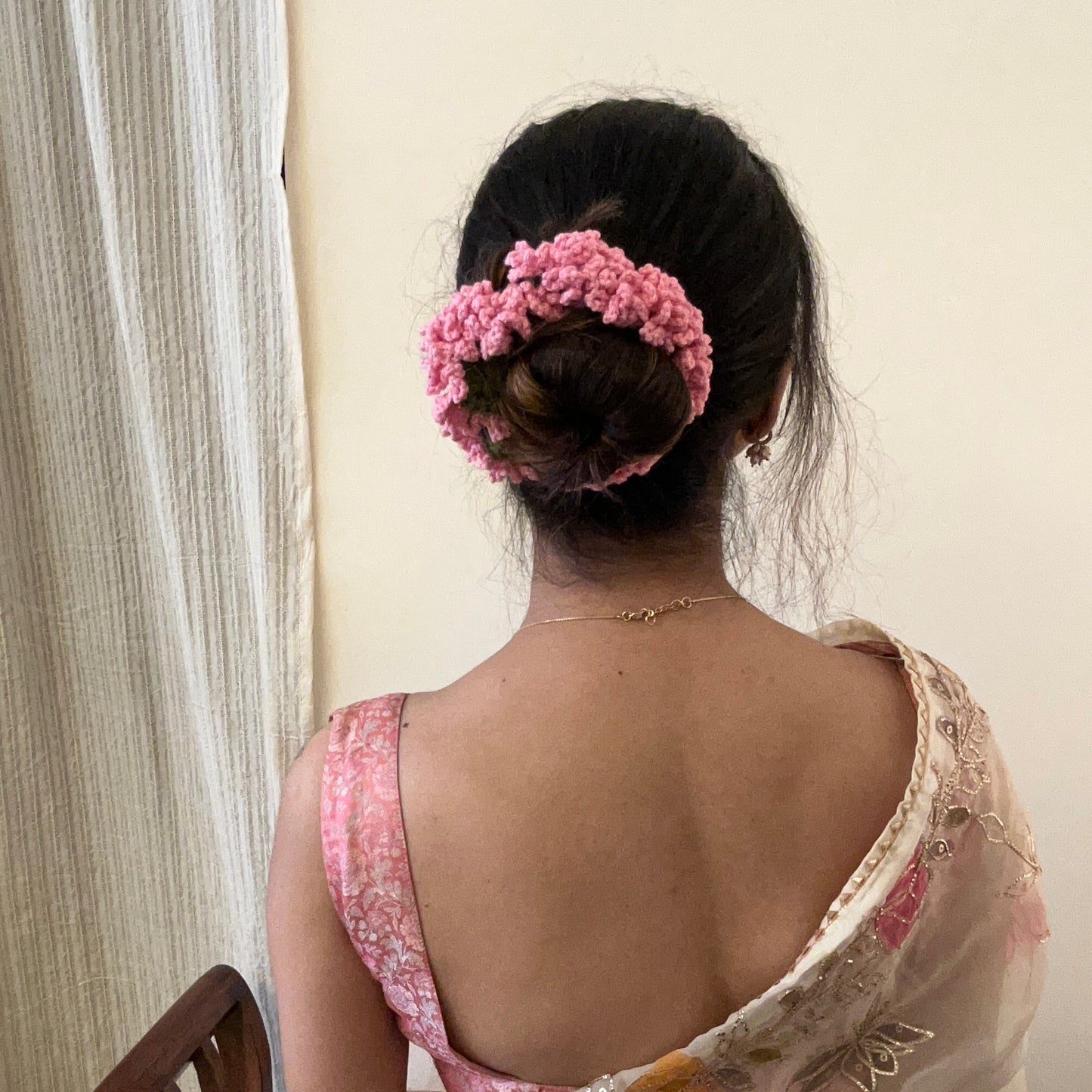 Pink Gajra Scrunchie