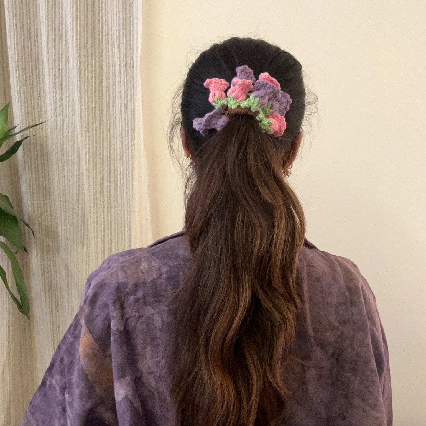 Purple and Pink Tulips Scrunchie