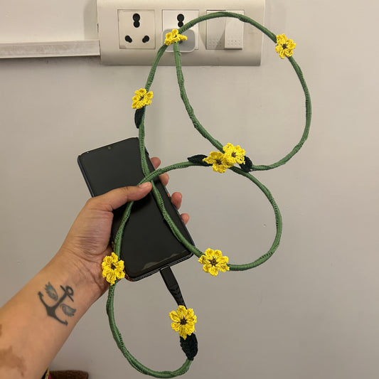 Sunflower Crochet Charging Cord C-C Cable