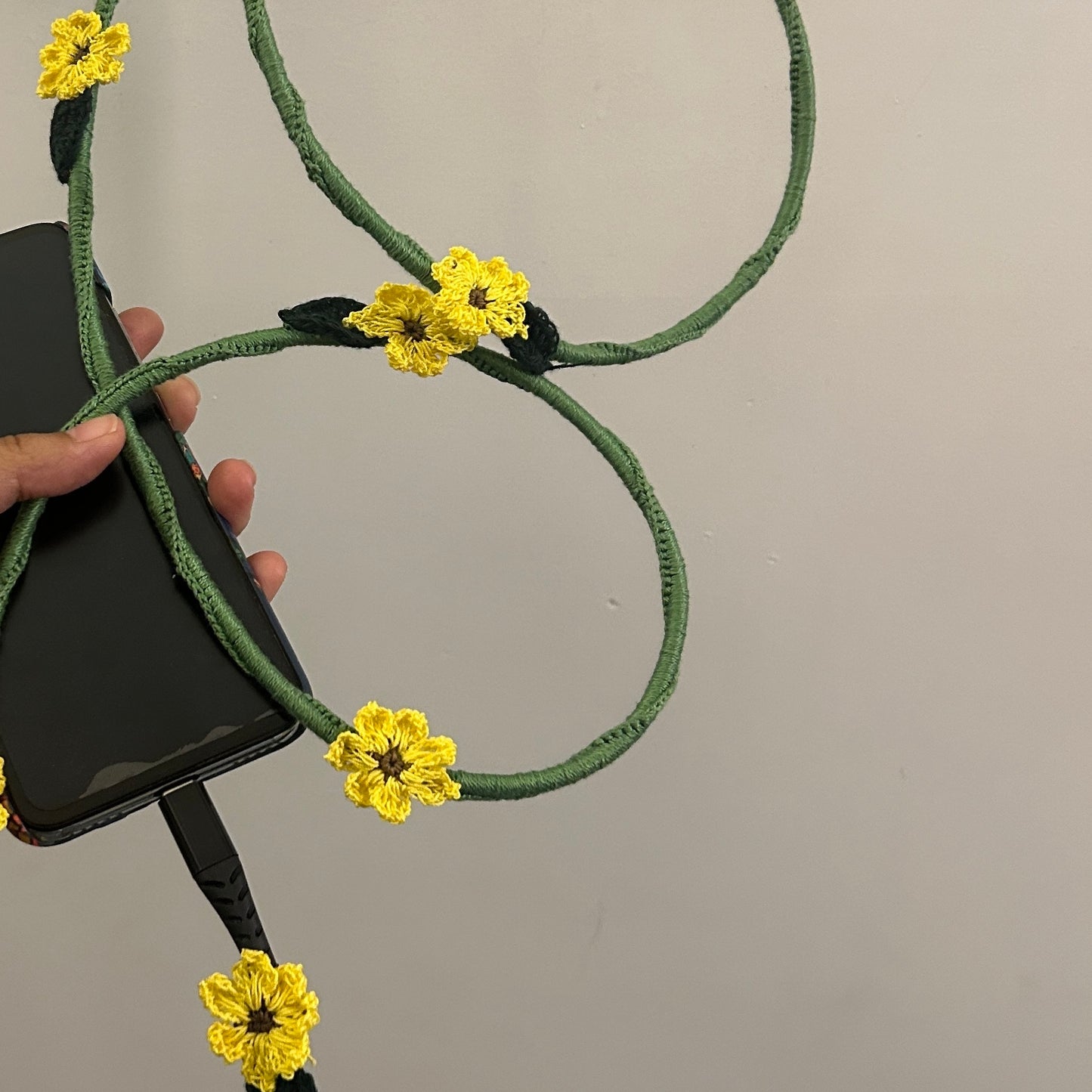 Sunflower Crochet Charging Cord C-C Cable