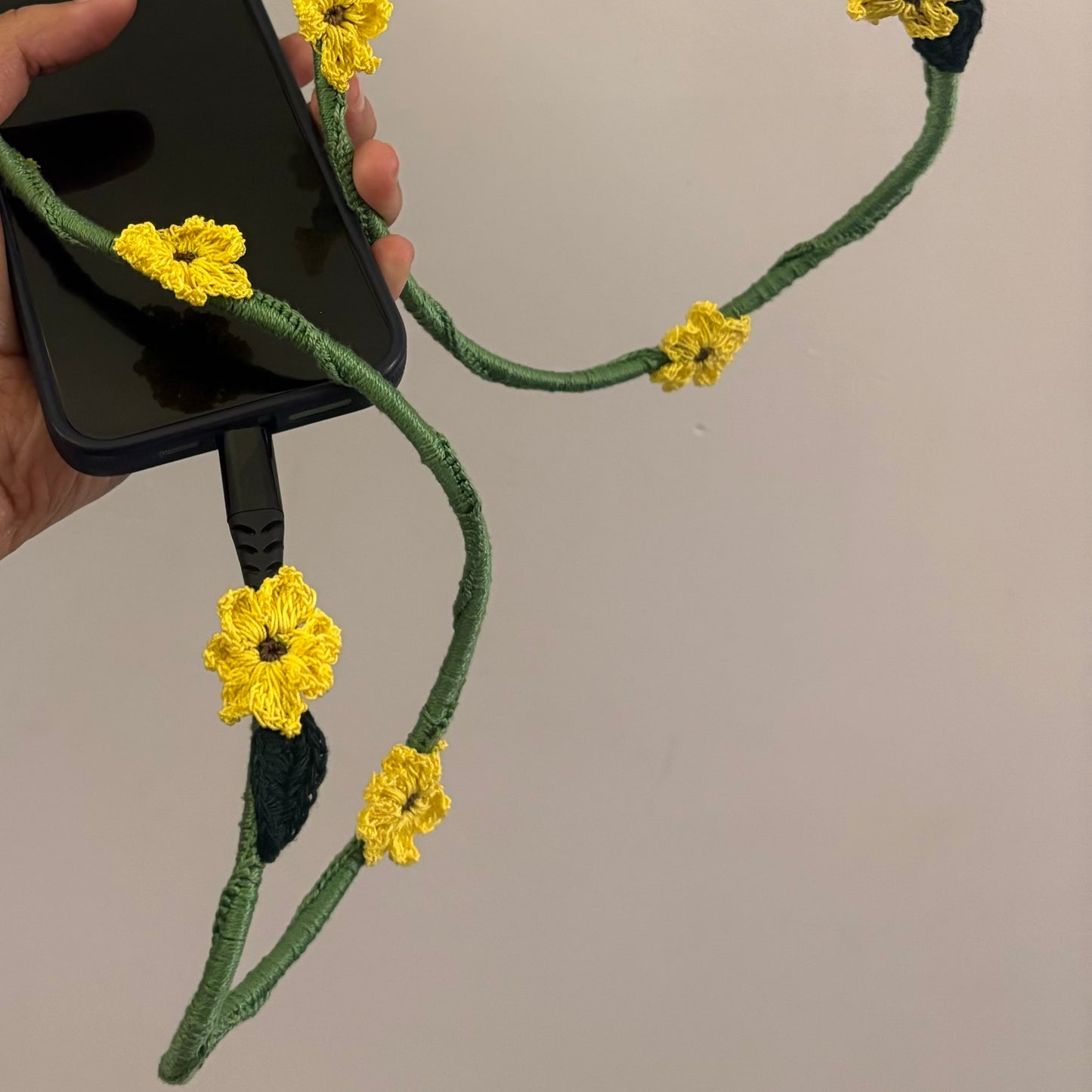 Sunflower Crochet Charging Cord C-Lightening Cable