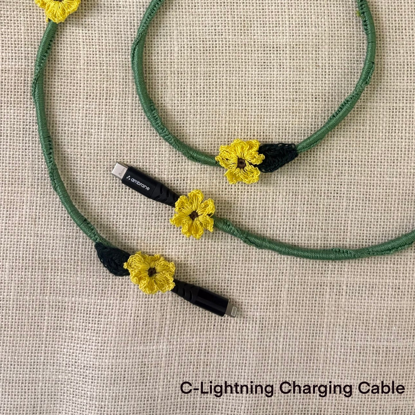 Sunflower Crochet Charging Cord C-Lightening Cable