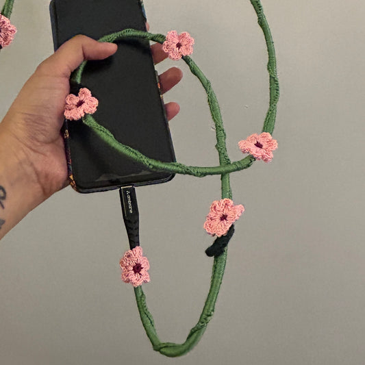 Pink Daisy Crochet Charging Cord C-C Cable