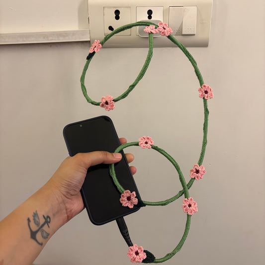 Pink Daisy Crochet Charging Cord C-Lightening Cable