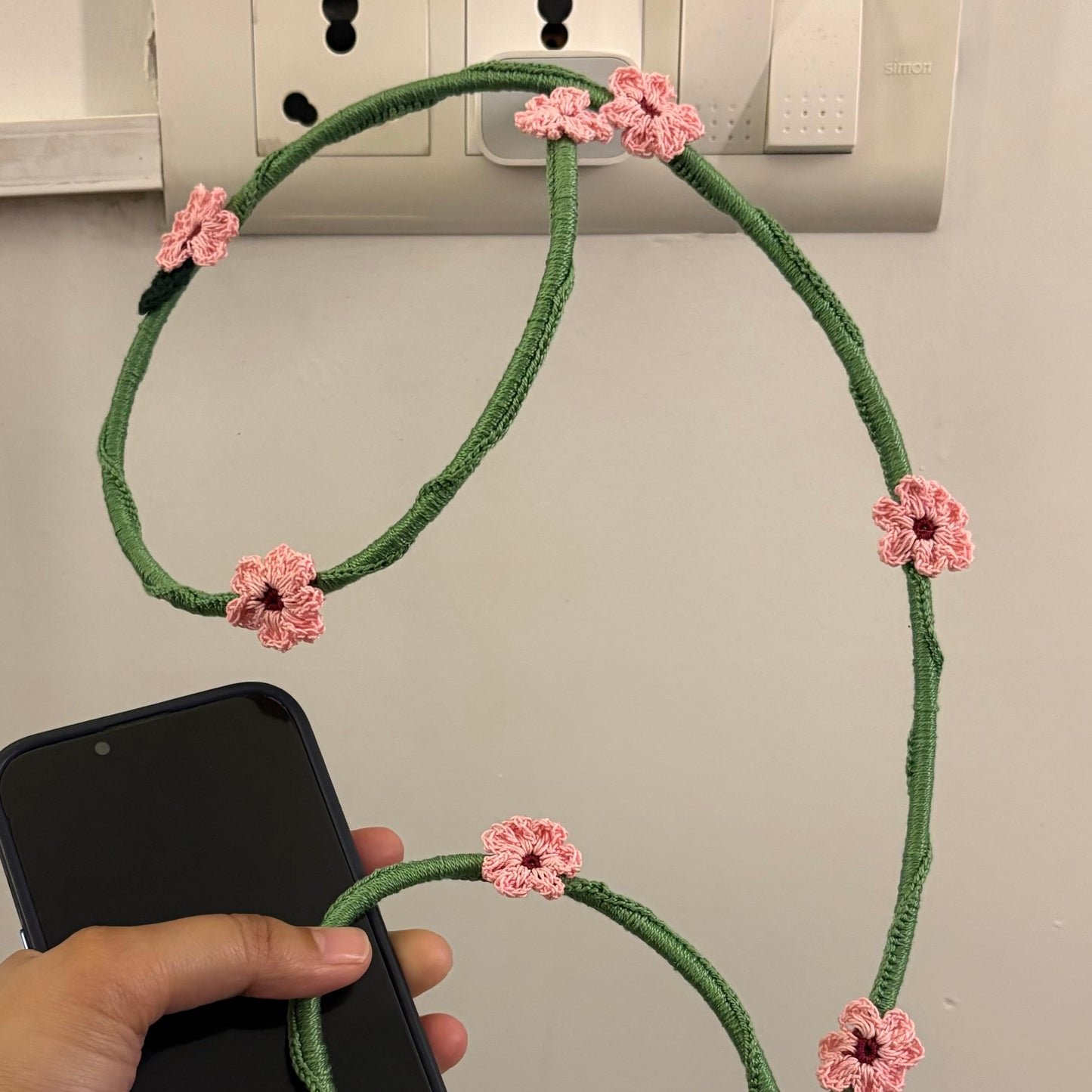 Pink Daisy Crochet Charging Cord C-Lightening Cable