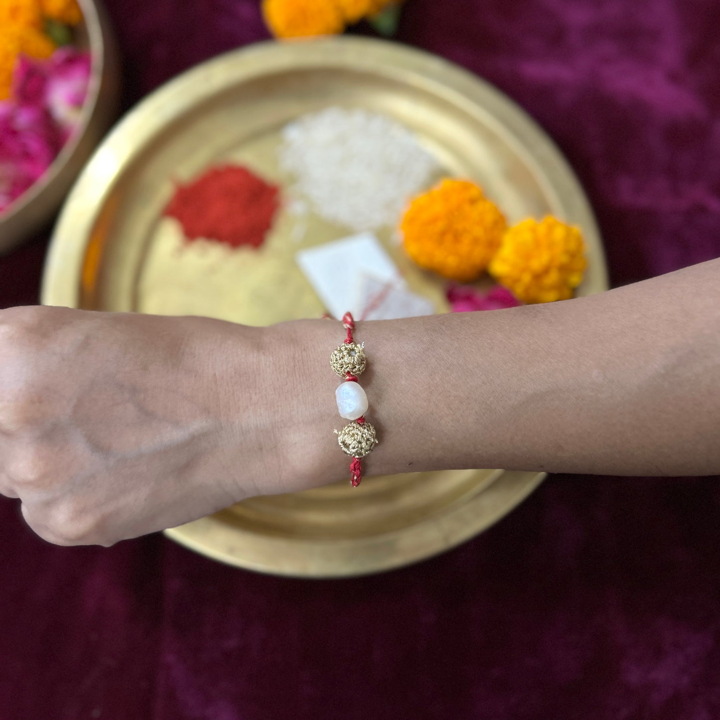 Set of Baroque Pearl Rakhi