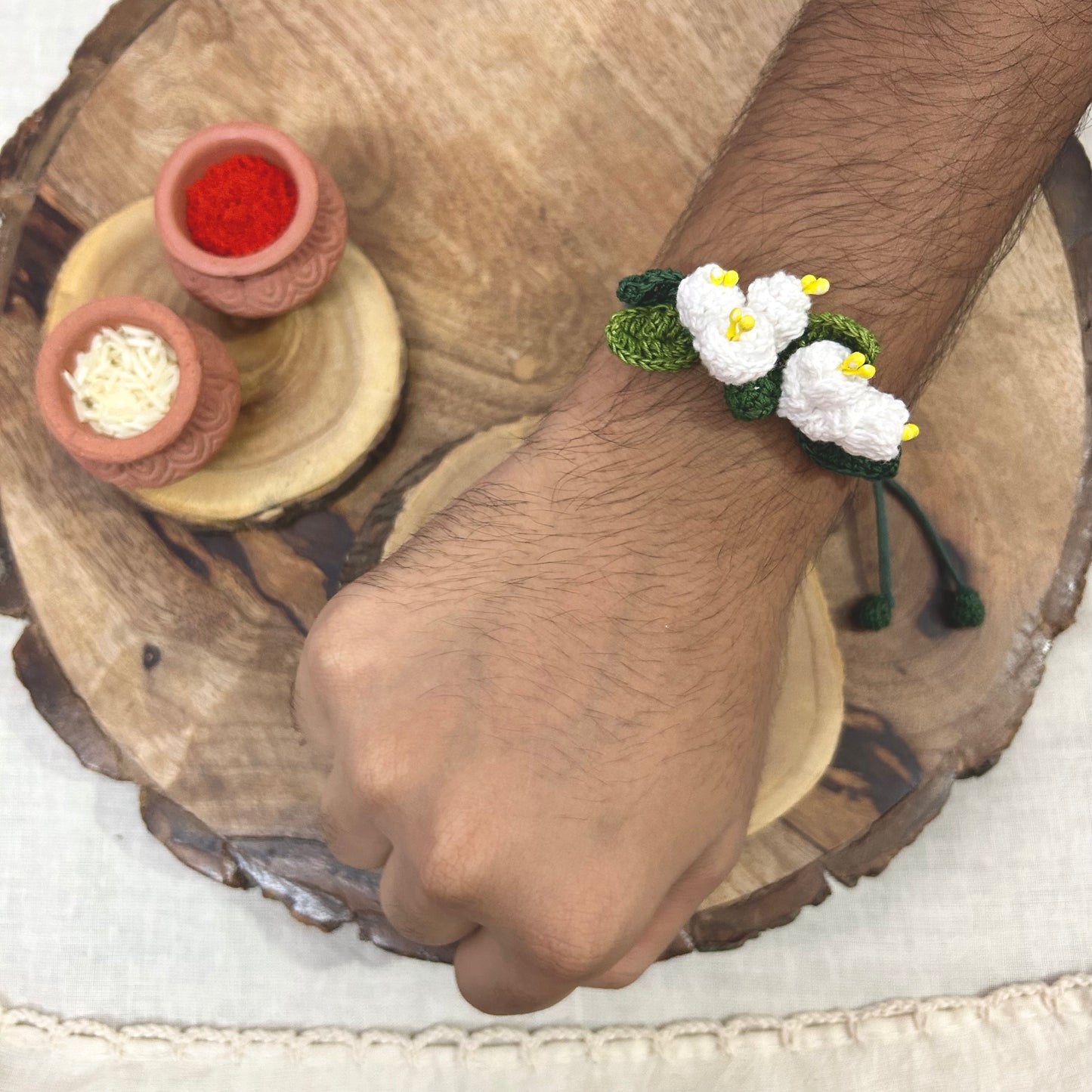 Mogra Crochet Rakhi