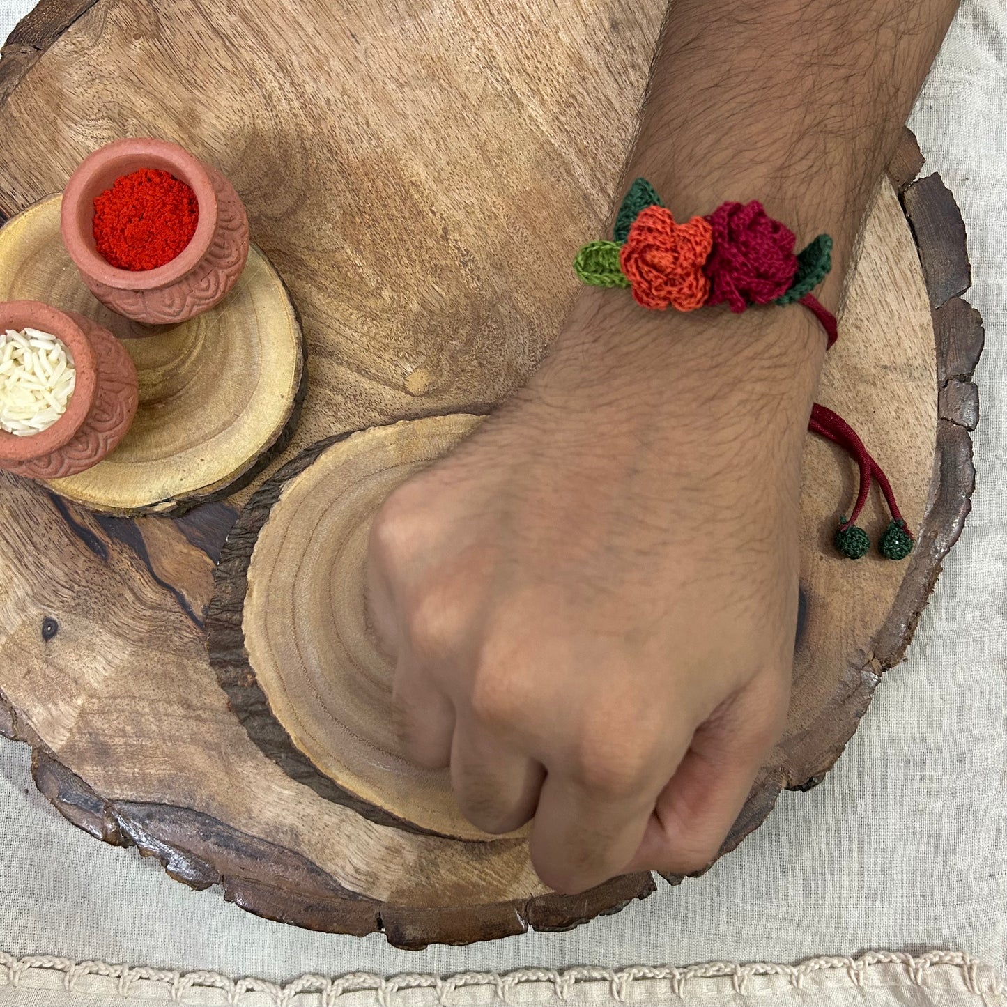 Rose Crochet Rakhi