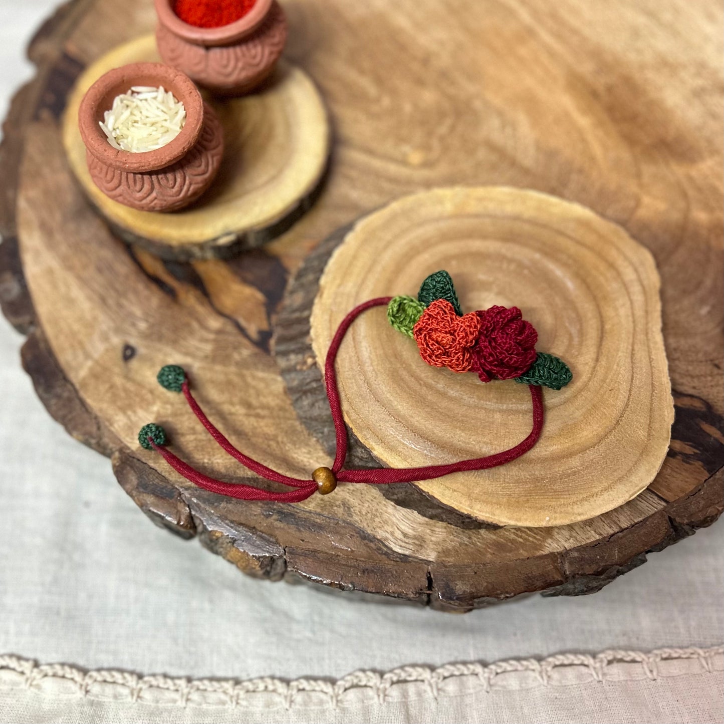 Rose Crochet Rakhi