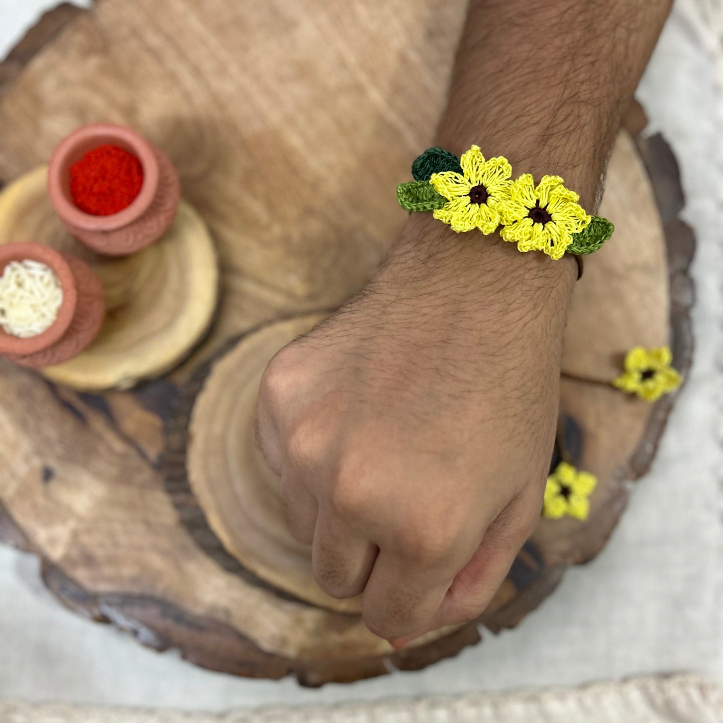 Sunflower Crochet Rakhi