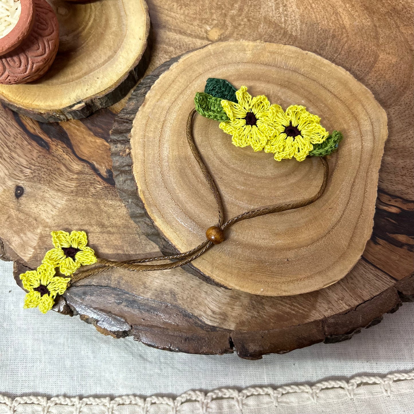 Sunflower Crochet Rakhi