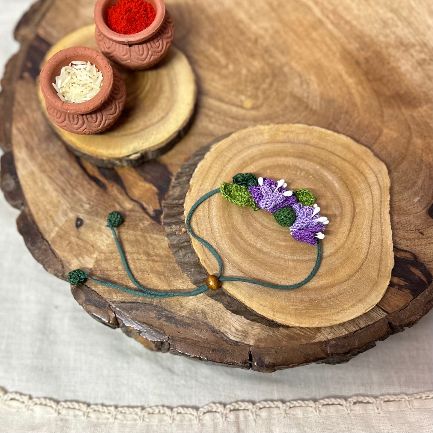 Tulip crochet rakhi