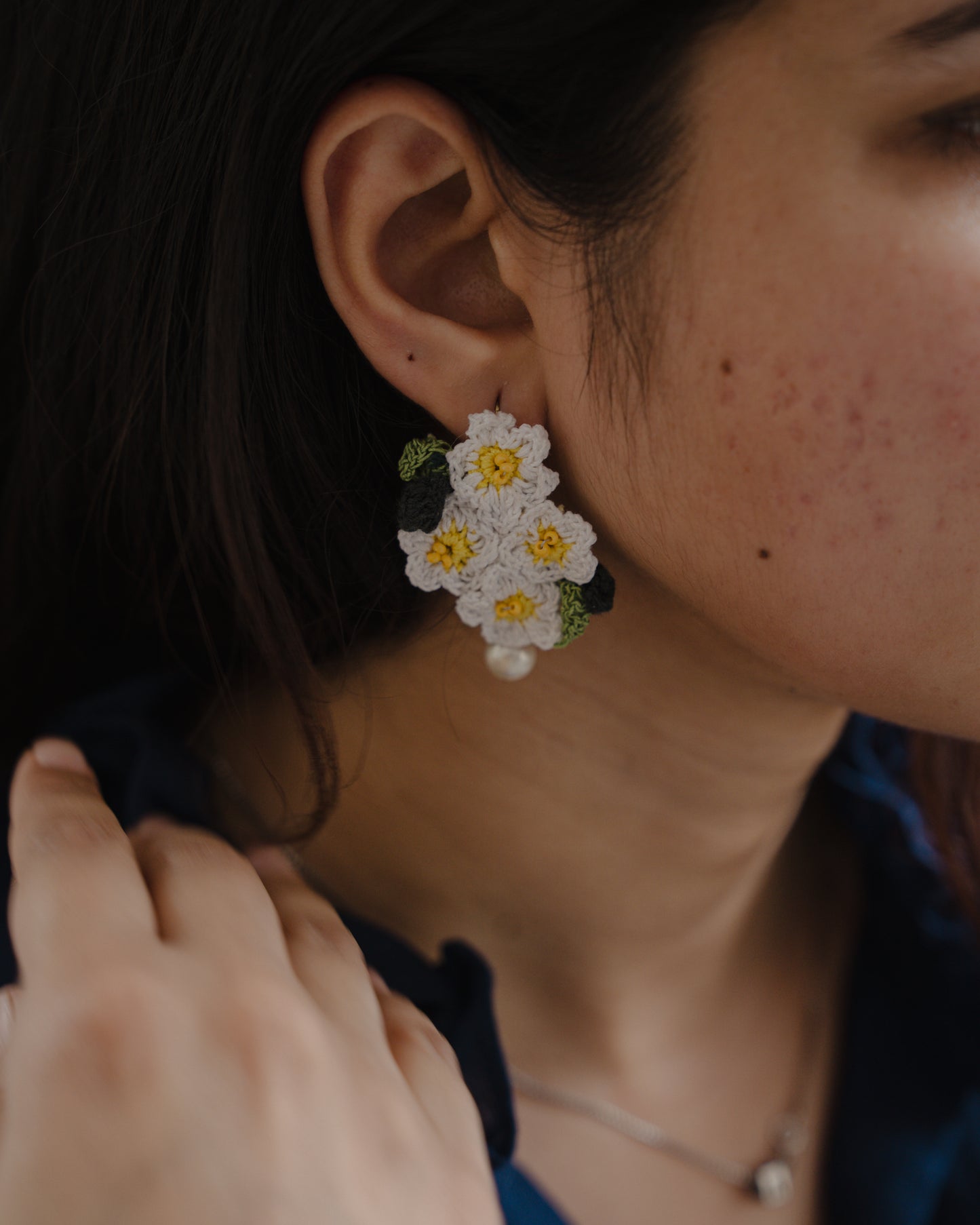 Safed Phool Drop Earrings