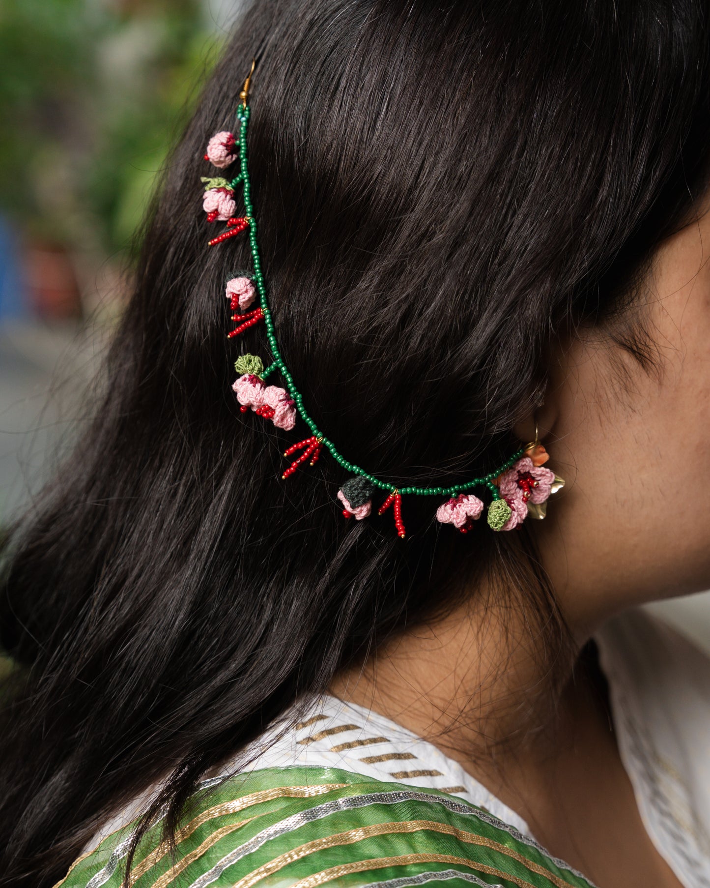 Gulabi Gleam Earrings with Gulabi Earchains