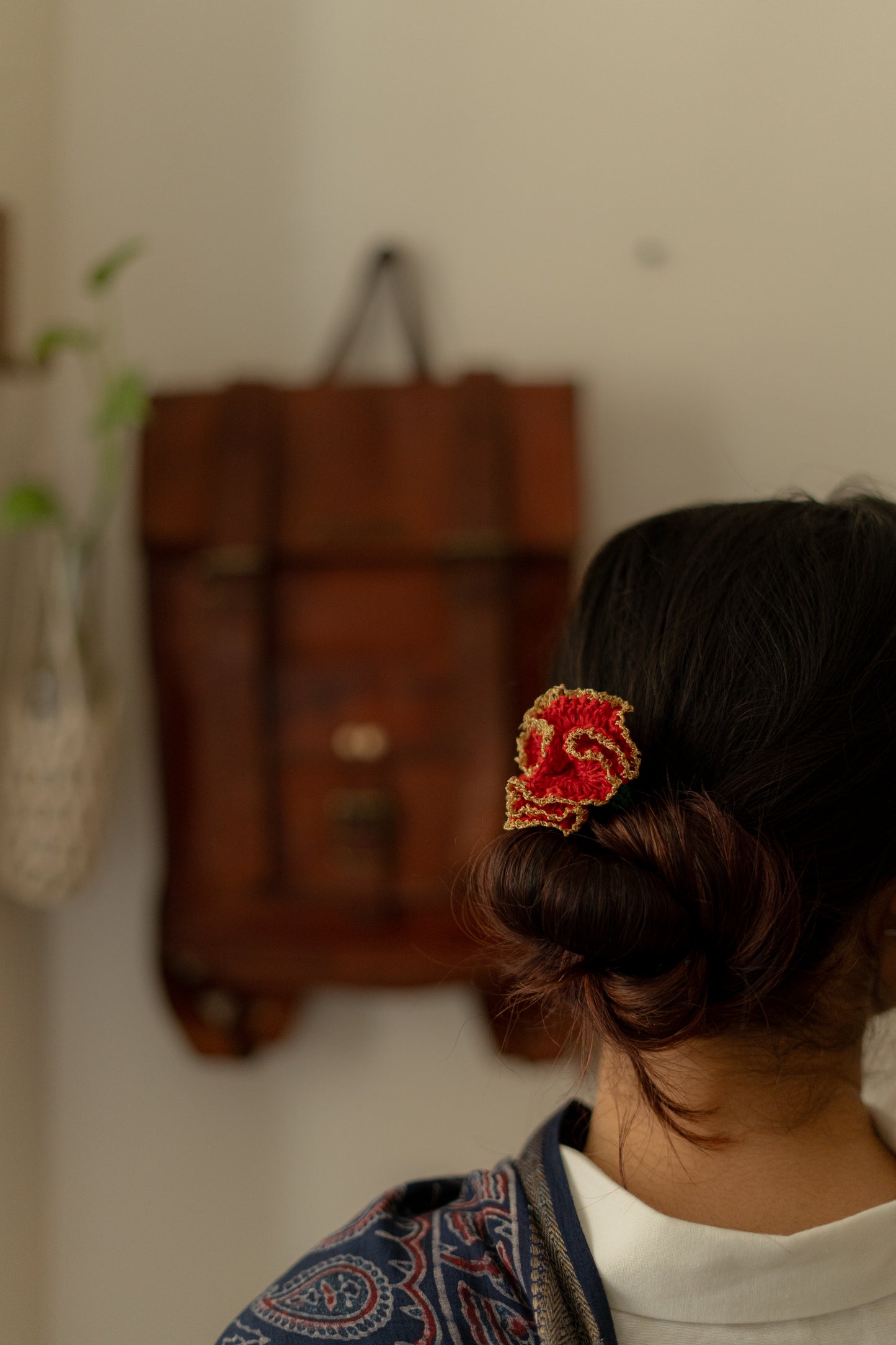 Rouge Carnation Hairpin