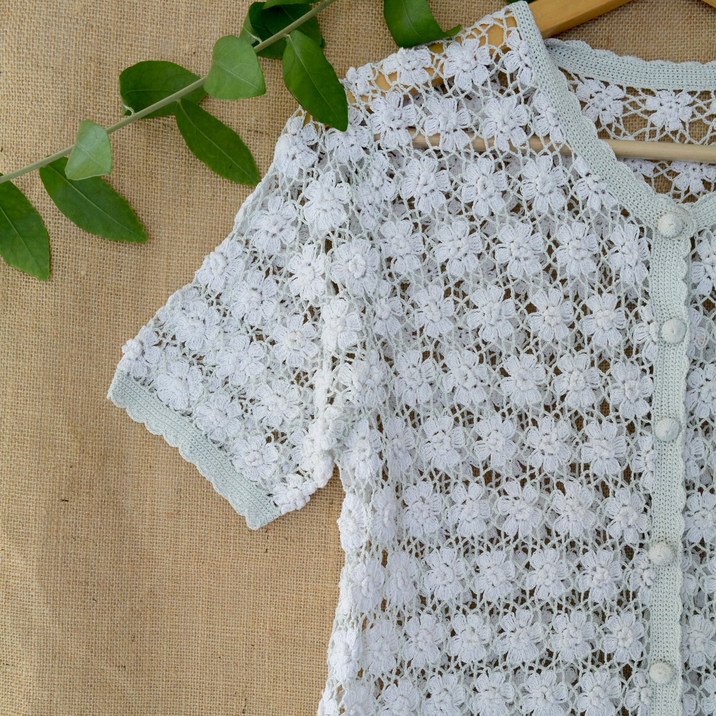 Blossom Meadow Crochet Shirt