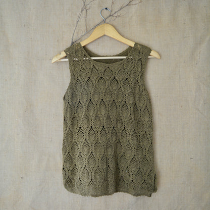 Olive Twist Corchet Top