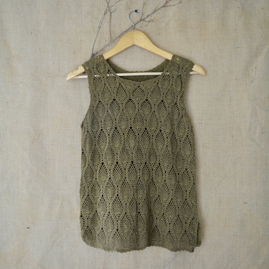 Olive Twist Corchet Top