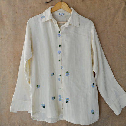 Ecru Bloom Cotton Shirt