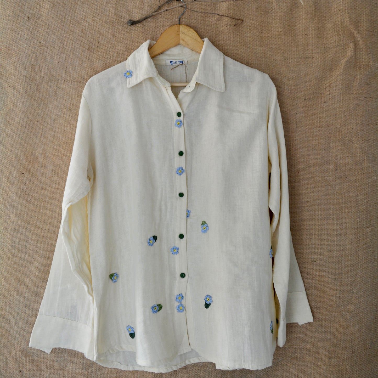 Ecru Bloom Cotton Shirt