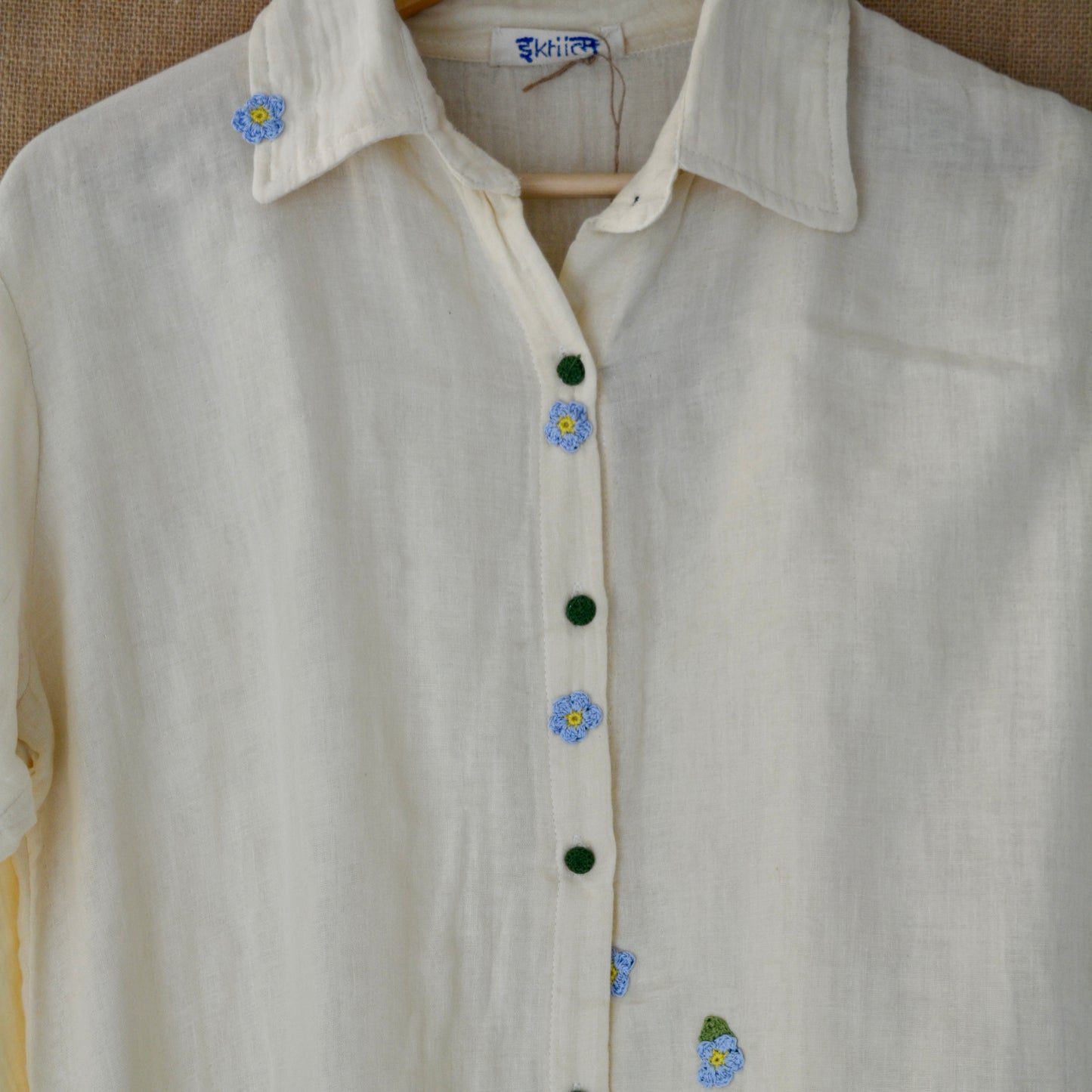 Ecru Bloom Cotton Shirt