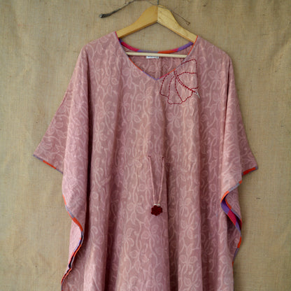 Hibiscus Pink Cotton Kaftan