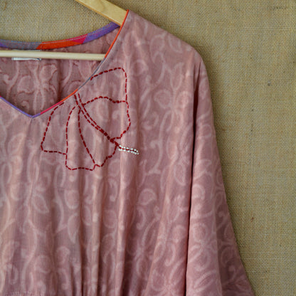 Hibiscus Pink Cotton Kaftan