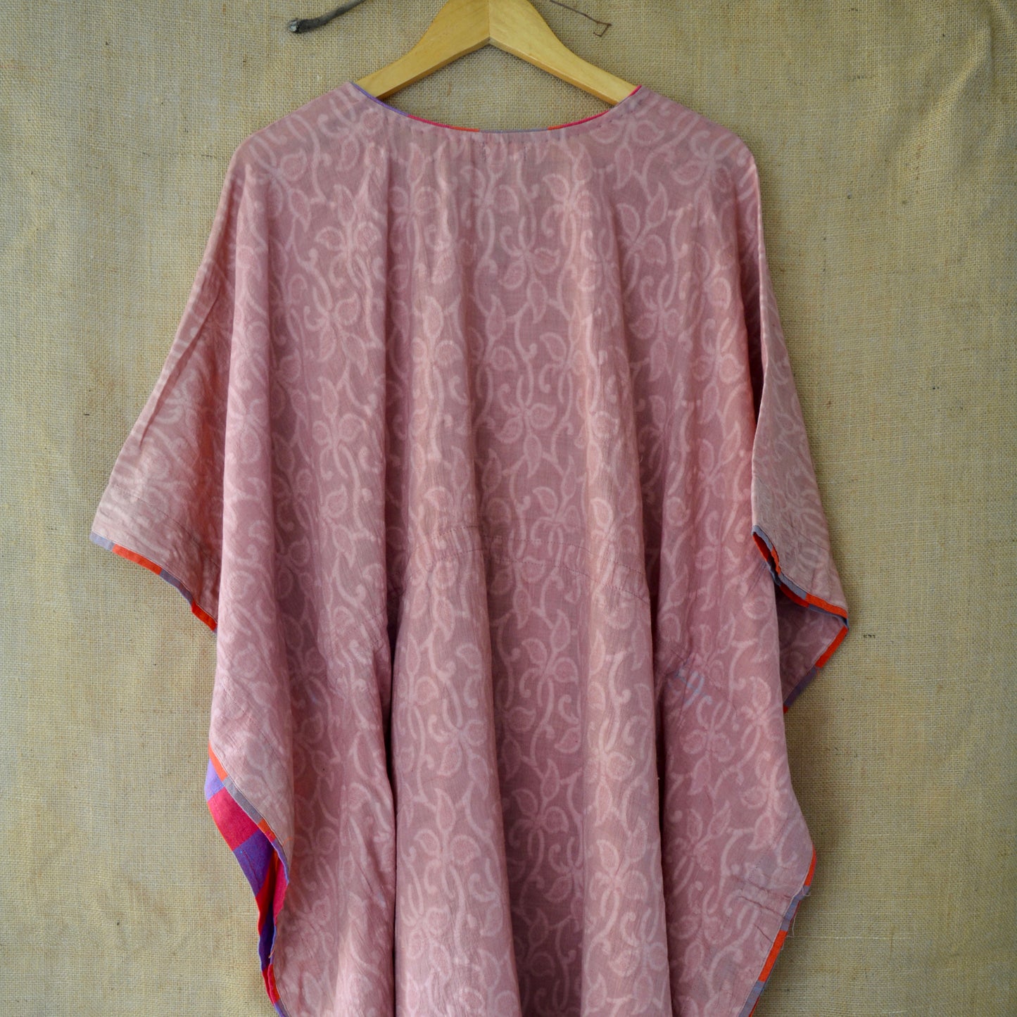 Hibiscus Pink Cotton Kaftan