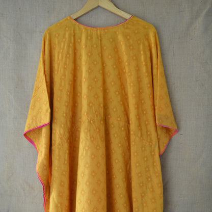 Hibiscus Yellow Cotton Kaftan