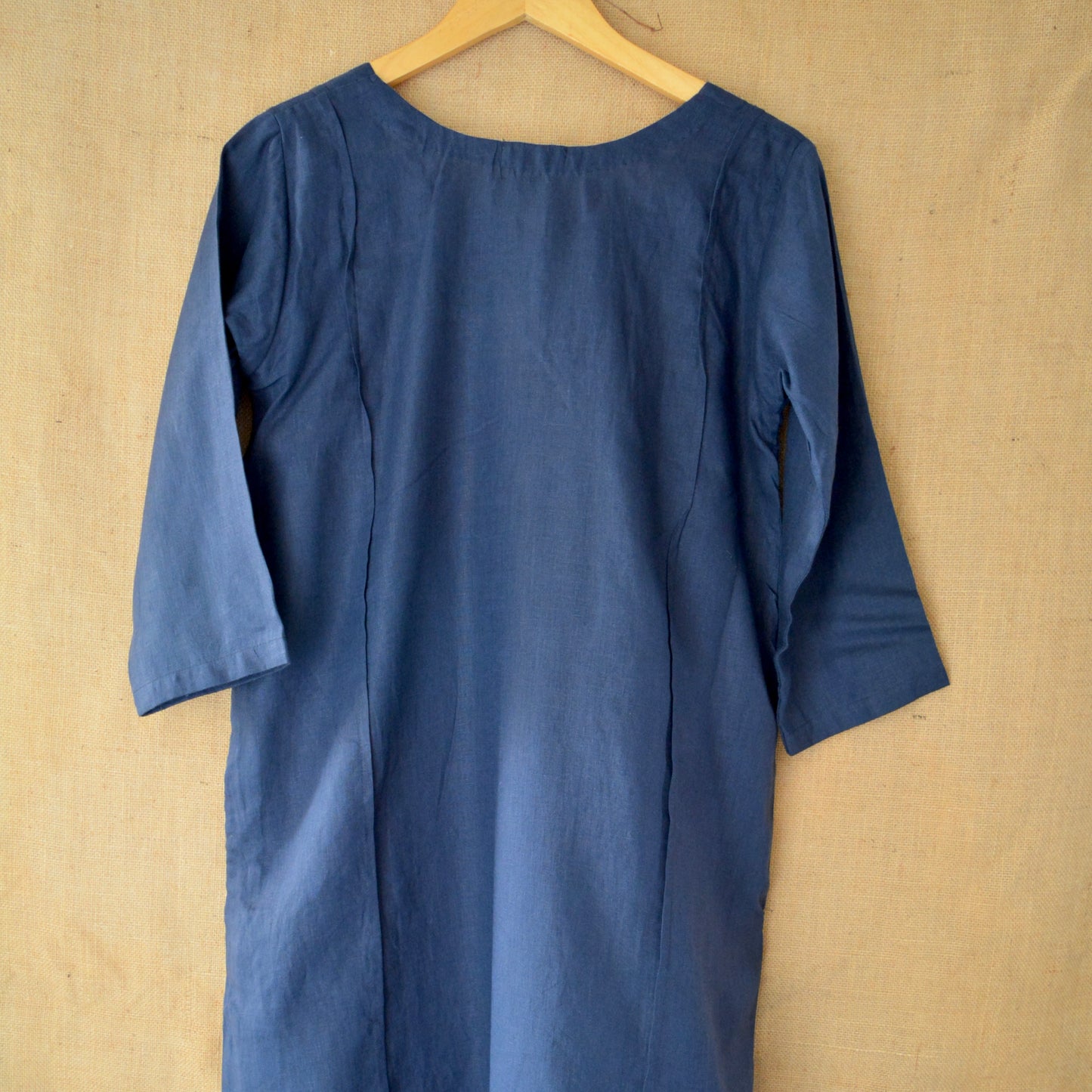 Indigo Bloom Linen Dress