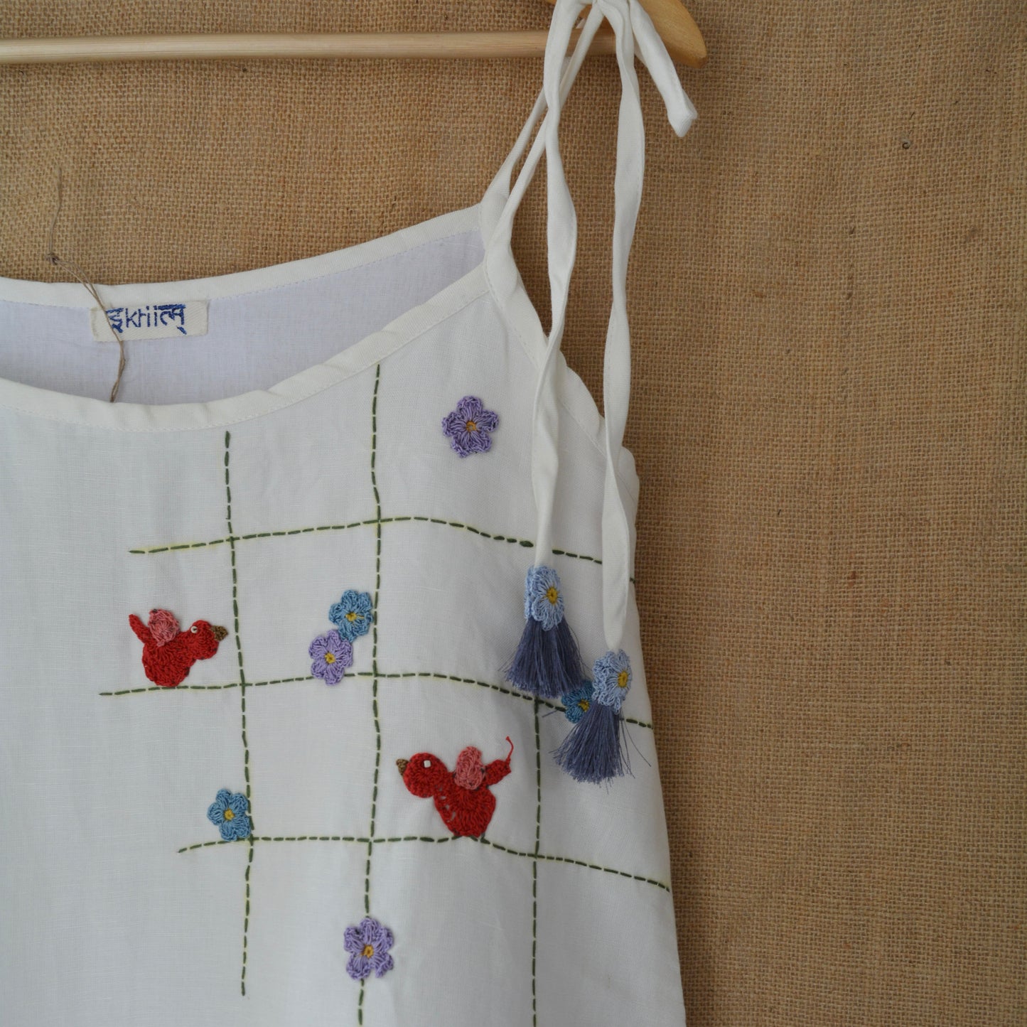 White Flora Linen Dress