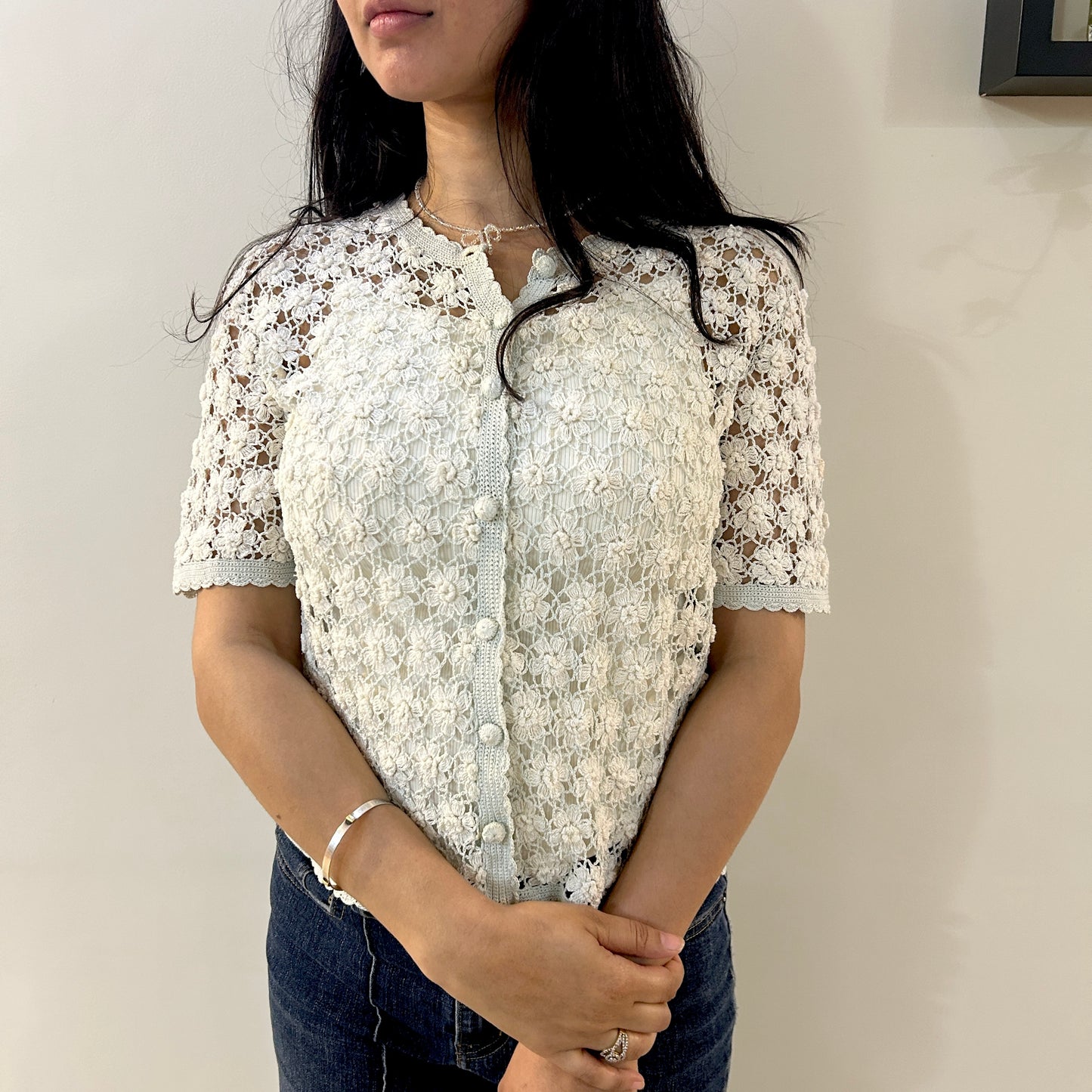 Blossom Meadow Crochet Shirt