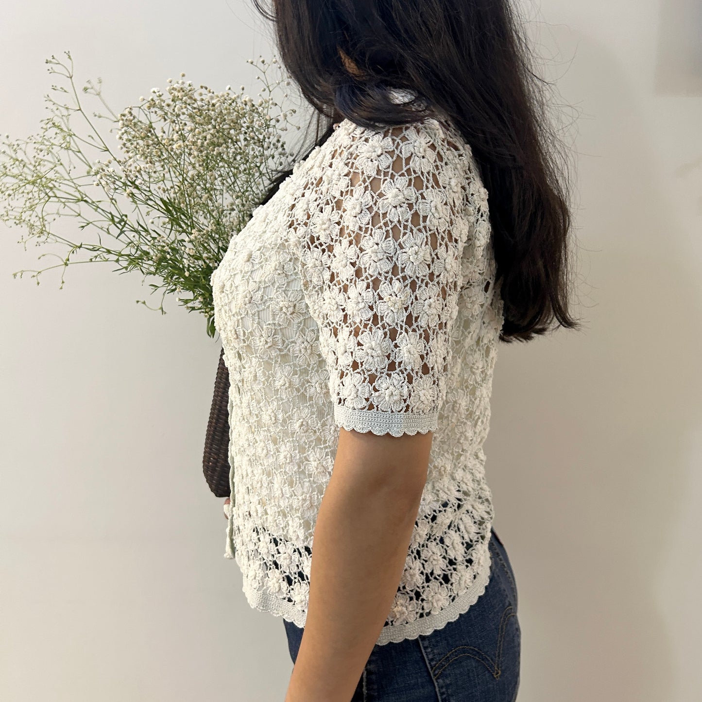 Blossom Meadow Crochet Shirt