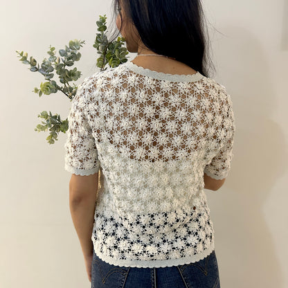 Blossom Meadow Crochet Shirt