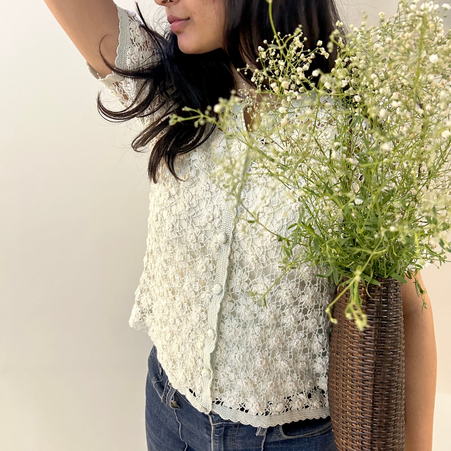 Blossom Meadow Crochet Shirt