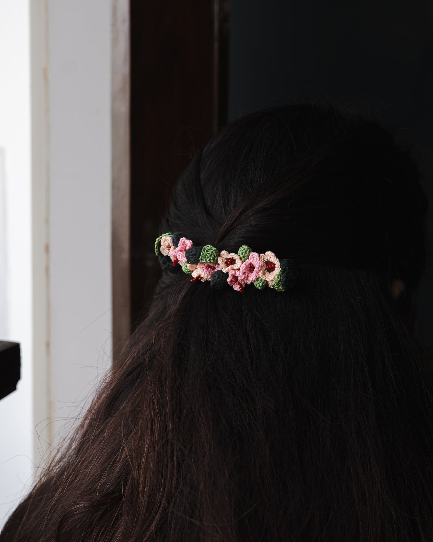 Pink & Peach Daisies Hair Comb