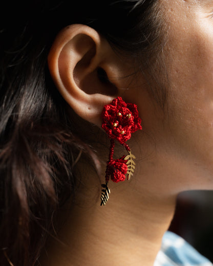 Rosette Leaf Earrings