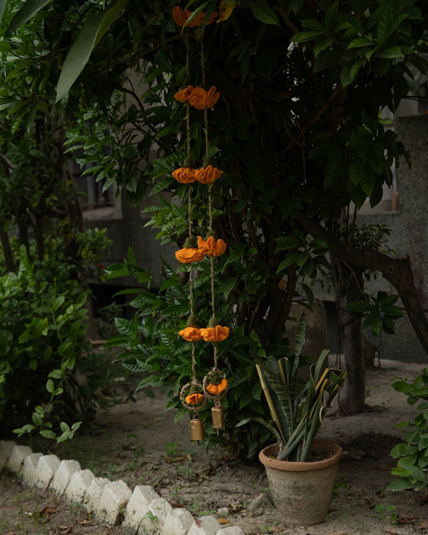 Tangerine Marigold Hangings (Set of 2)