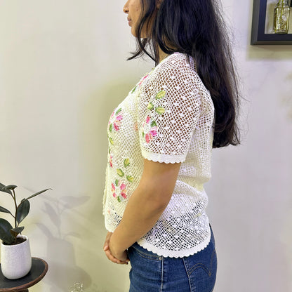 Petal Sway Crochet Shirt