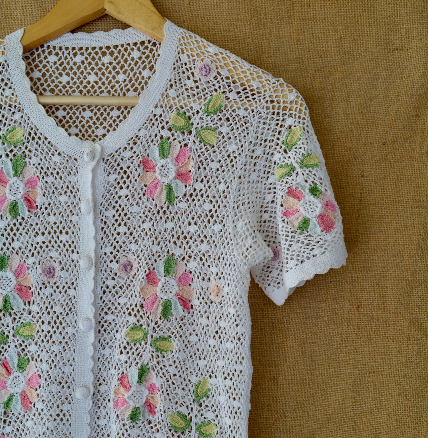 Petal Sway Crochet Shirt