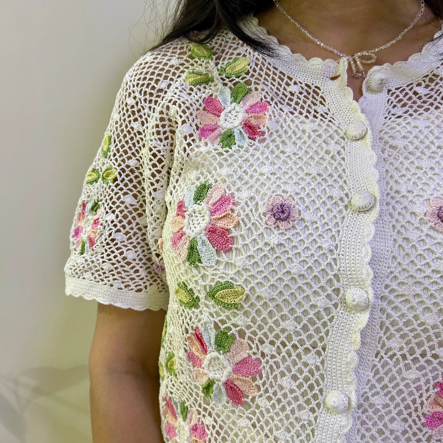 Petal Sway Crochet Shirt