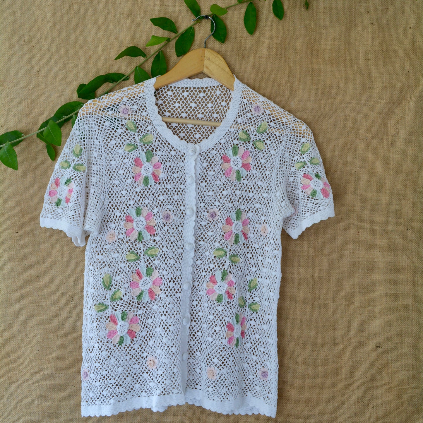 Petal Sway Crochet Shirt