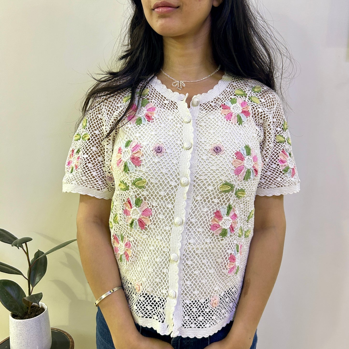 Petal Sway Crochet Shirt