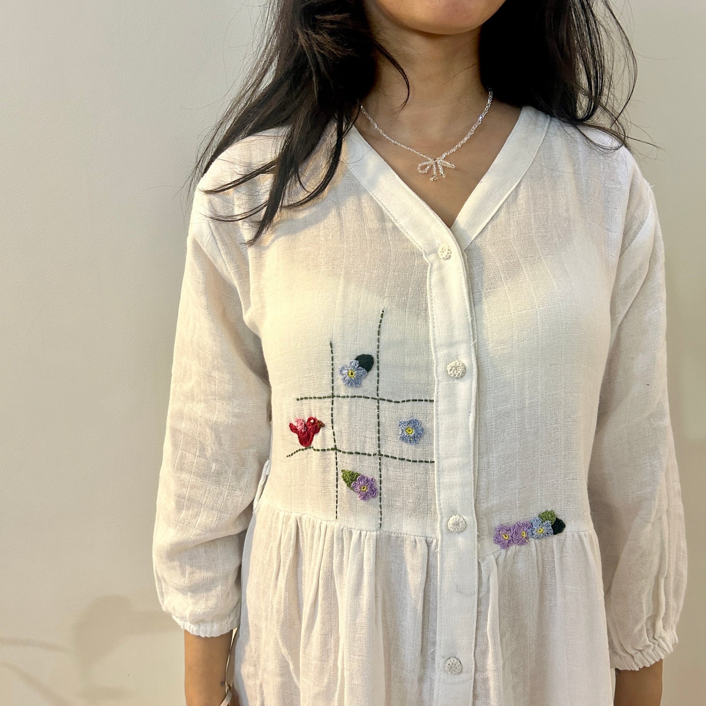 White Flora Cotton Dress