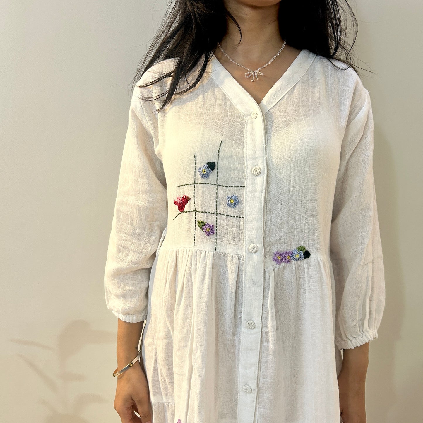 White Flora Cotton Dress